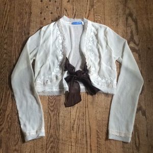 Delia’s Sheer Ivory Cover Up Blouse Size Medium